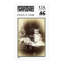 Antique photo, child w: pug postage