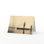 Antique photograph of surfer guy greeting card