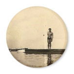 Antique photograph of surfer guy magnet