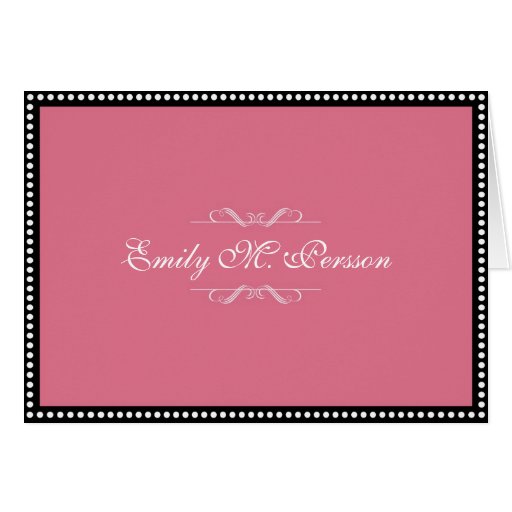 Antique pink custom name personal blank note card