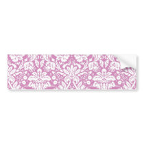 Antique pink damask pattern bumper sticker