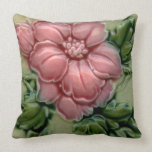 Antique Pink Rose Flower Tile pillows