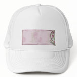 Antique Pink Rose Tea Cup on Mauve Mesh Hat