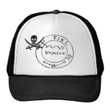 ANTIQUE  PIRATES TREASURE MAP ,SKULL AND SWORDS MESH HATS