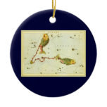 Antique Pisces, the Fish, Signs of the Zodiac Christmas Tree Ornament