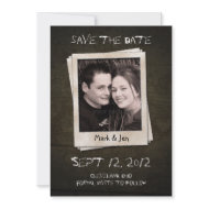 Antique Polaroid Unique Save The Date Announcement invitation