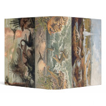 Antique Prehistoric Scene Prints binders