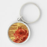 Antique Psalms & Roses Keychain