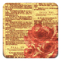 Antique Psalms & Roses Stickers