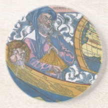 Antique Ptolemaic World Map; Claudius Ptolemy Drink Coaster