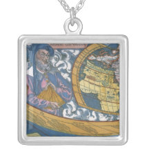 Antique Ptolemaic World Map; Claudius Ptolemy Personalized Necklace