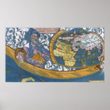 Antique Ptolemaic World Map; Claudius Ptolemy Print