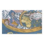 Antique Ptolemaic World Map; Claudius Ptolemy Rectangle Sticker