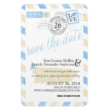 Antique Puerto Rico Airmail Save the Date Magnet