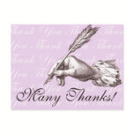 Antique Quill Point Pen Writes a Thank You Note! postcards