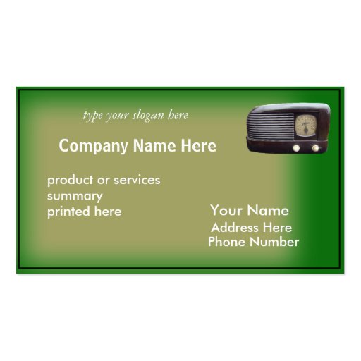 Antique Radio Card-customize Business Cards (front side)