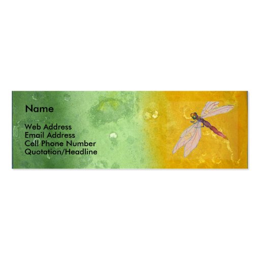 Antique Rainbow/Dragonfly Business Card Template (front side)