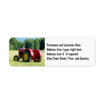 Antique Red Farm Tractor Custom Return Address Labels