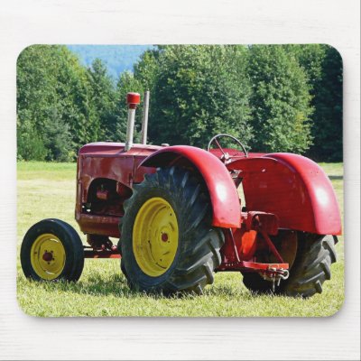 Antique Red Farm Tractor Mousepads by CountryCorner