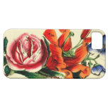 Antique Red Lily Rose Floral Bouquet Trio iPhone 5 Case