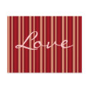 Antique red stripes Love postcards
