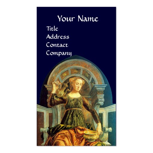 ANTIQUE RENAISSANCE TAROTS / TEMPERANCE ,Blue Business Cards