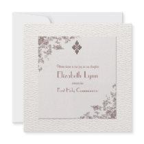 Antique Rose Corners Religious Invitation