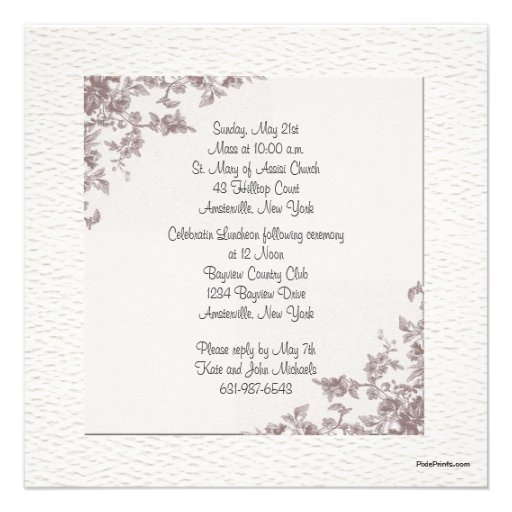 Antique Rose Corners Religious Invitation