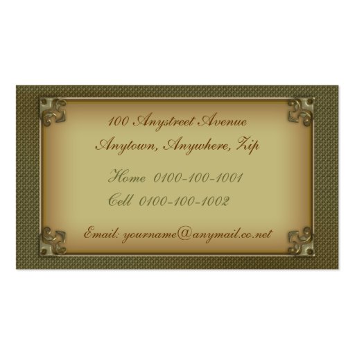 Antique Rose (new green edition) Business Card Template (back side)