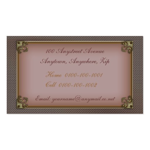 Antique Rose (new pink edition) Business Card Templates (back side)