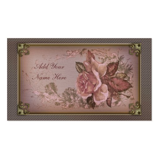 Antique Rose (new pink edition) Business Card Templates (front side)