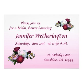Antique Roses Bridal Shower Personalized Invitations