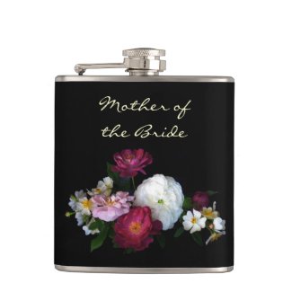 Antique Roses Mother of the Bride Flasks