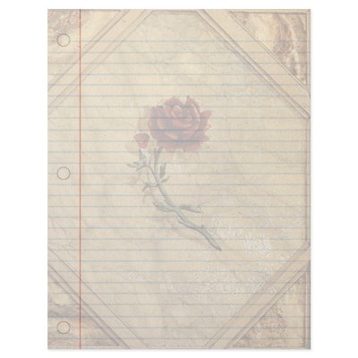 Antique Roses Vintage Notebook Paper Letterhead by gothicbusiness