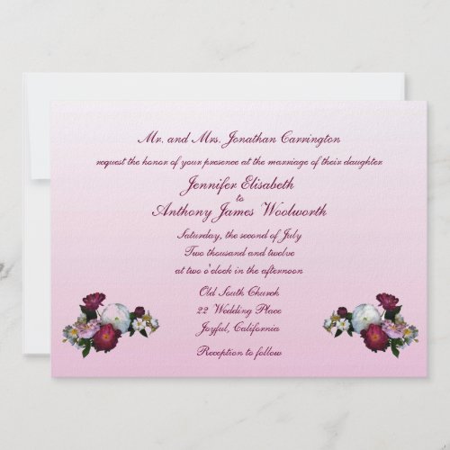 Antique Roses Wedding Custom Announcement