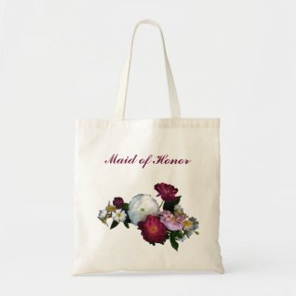 Antique Roses Wedding Maid of Honor Canvas Bags