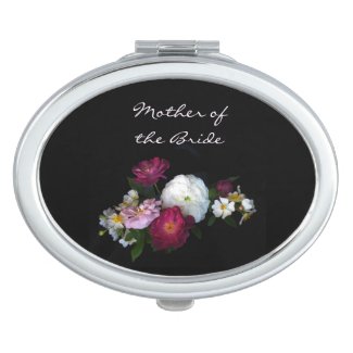 Antique Roses Wedding Mother of the Bride Travel Mirror