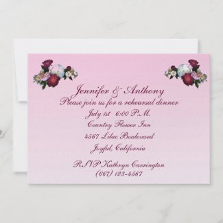 Antique Roses Wedding Rehearsal Dinner Personalized Invitation