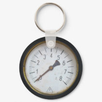 Antique Round Pressure Meter Gauge Keychain