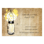 Antique Rustic Mason Jar Daisies Wildflowers RSVP invitations