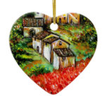 ANTIQUE RUSTIC VILLAGE IN TUSCANY CHRISTMAS TREE ORNAMENTS
