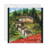 ANTIQUE RUSTIC VILLAGE IN TUSCANY, red blue black Custom Announcements