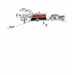 Antique RV Camper and Car Drawing t-shirts