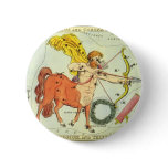 Antique Sagittarius, Archer, Signs of the Zodiac Pinback Button