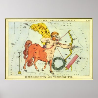 Antique Sagittarius, Archer, Signs of the Zodiac Poster by YesterdayCafe
