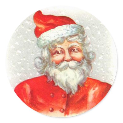 Antique Santa Christmas sticker