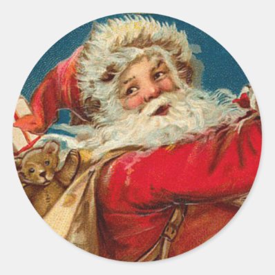 Antique Santa Christmas sticker