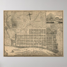 Antique Savannah City Plan Print