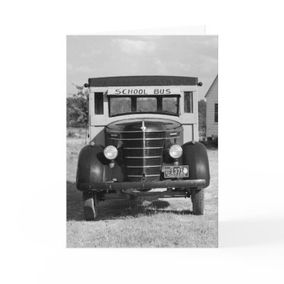 Antique School Bus, Greensboro, Georgia, 1941 Greeting Cards by Photoblog