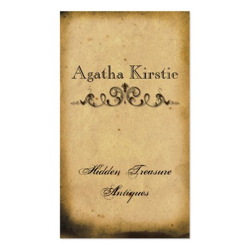 Antique Scroll Business Card (front side)